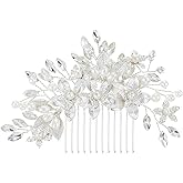 Silver Bridal Crystal Hair Comb, Handmade Rhinestone Headpiece, Sparkly Crystal Side Comb, Suitable for Brides, Bridesmaids, Women and Girls, Elegant Wedding Hair Accessories for Bridal Hairstyling