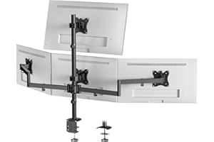 Quad Monitor Mount for 17-27 Inches - Fully Adjustable Heavy Duty 4 Monitor Arm Desk Mount, Max Load 22lbs per Screen, Clamp/