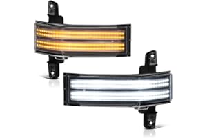 VIPMOTOZ [Sequential Turn Signal] Switchback Full LED Black Side Marker Light Lamp Assembly Replacement Pair For 2014-2018 Chevy Silverado GMC Sierra 1500 2500HD 3500HD Pickup Truck Towing Mirror