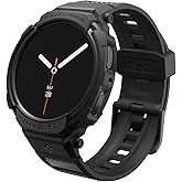 Spigen Rugged Armor Pro Designed for Samsung Galaxy Watch 8 40mm Case with Band Protective TPU Cover with Strap (2025) - Matte Black