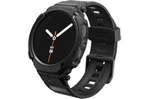 Spigen Rugged Armor Pro Designed for Samsung Galaxy Watch 8 44mm Case with Band Protective TPU Cover with Strap (2025)