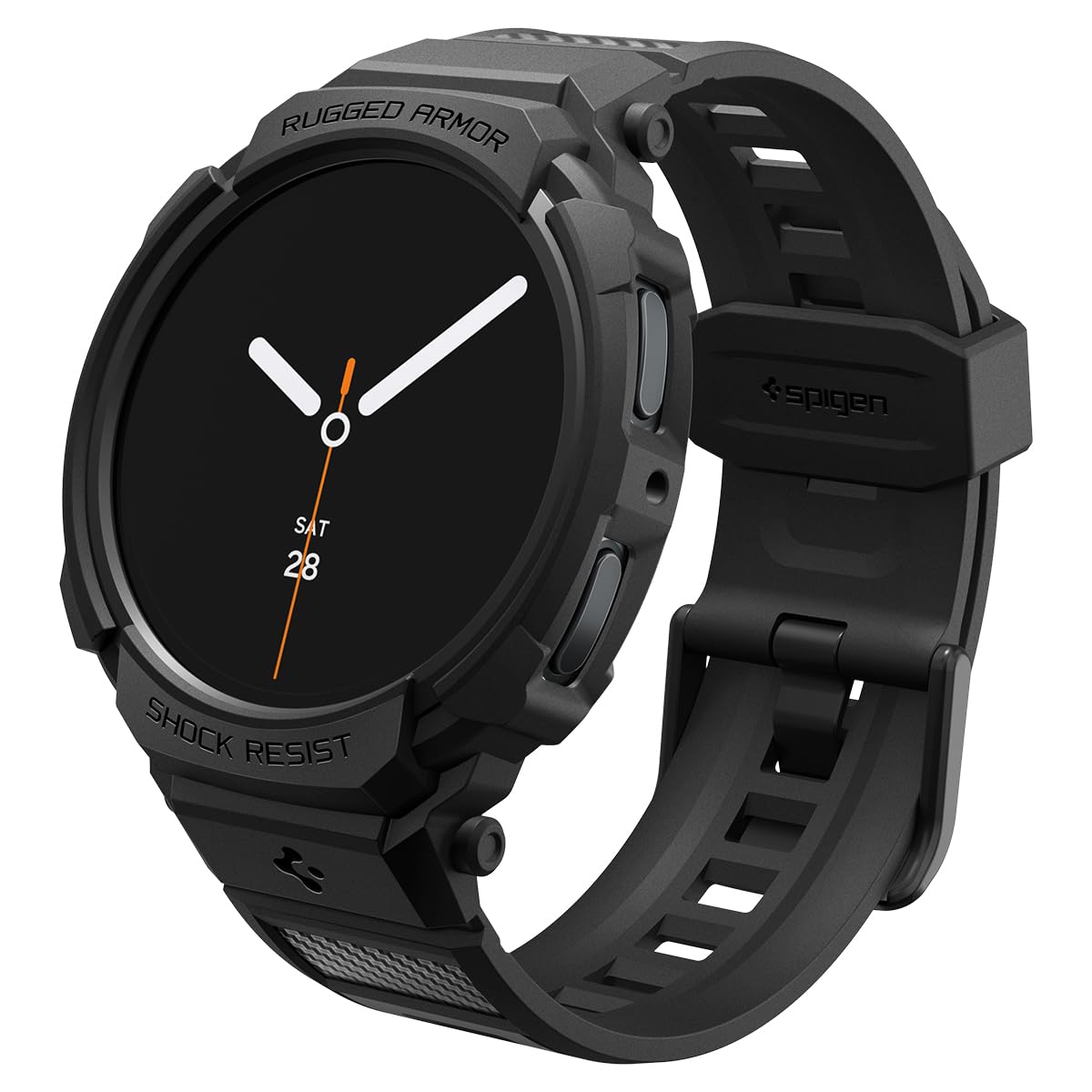 Photo 1 of ***ONLY BAND***Spigen Rugged Armor Pro Designed for Samsung Galaxy Watch 8 44mm Case with Band Protective TPU Cover with Strap (2025) - Matte Black