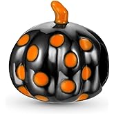 GNOCE Halloween Dot Pumpkin Charms for Bracelet 925 Sterling Silver Bead Charms for Bracelet/Necklace Jewelry Gift For Women Mother's Day
