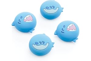 GeekShare Switch 2 Silicone Thumb Grip Caps, Joystick Anti-Slip Cover Caps Compatible with Switch 2025,4pcs - Cute Shark