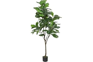 VIAGDO Artificial Fiddle Leaf Fig Tree 6ft Tall 86 Decorative Faux Fiddle Leaves Fake Fig Silk Tree in Pot Artificial Tree for Home Office Living Room Bathroom Corner Decor Indoor