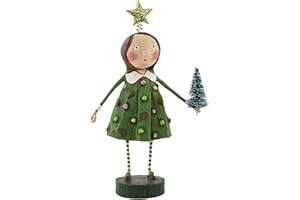 Lori Mitchell Chrissy Christmas, Polyresin, Christ Star Tree Girl, Collectible Figurines, 13335, Multicolor, 7 In H X 4.25 In W X 1.75 In D