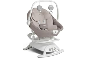 Joie Cinnamon 2-in-1 Glider and Rocker – Multi-Motion Baby Swing and Rocker Combo with Plush Fabrics, Compact Design, and Multiple Recline Positions – Soothing Sounds & Gentle Vibrations (Walnut)