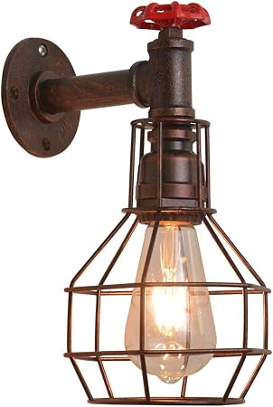 Wyhyqy Wall Sconce Industrial Water Pipe Wall Lamp Wall Lights Steampunk Light Fixture E27 Industrial Lamp Decor Farmhouse Decor Bedroom Amazon Co Uk Kitchen Home