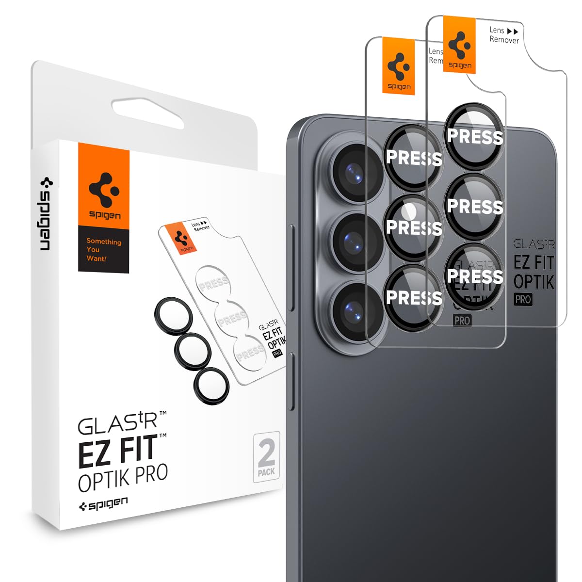Spigen Camera Lens Screen Protector [GlasTR EZ Fit Optik Pro] Designed for Galaxy S26 [Case Friendly][2 Pack]