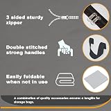 KURNI Storage Bags Clothes Organizer 6 Pack 90L Large 3 Sided Zipper view 3