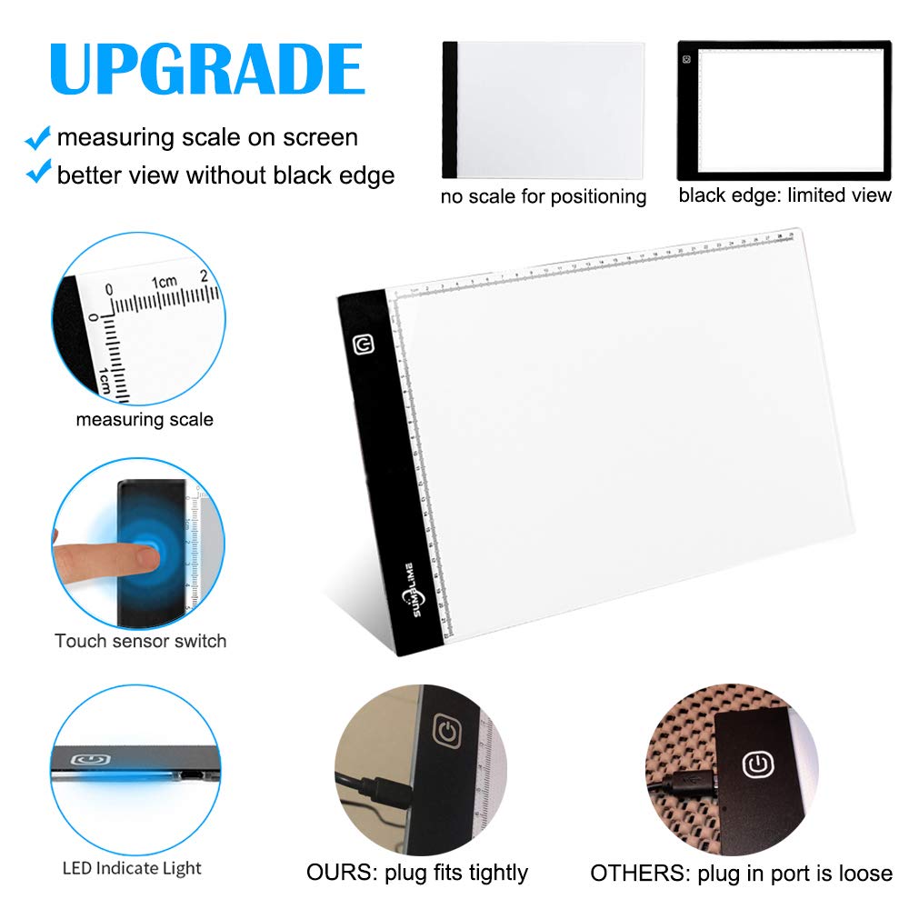 Arts Crafts Sewing 3 Adjustable Brightness 5d Diamond Painting Tools For Drawing Ultra Bright Portable Led Light Tracer Pad Sketching A4 Diamond Painting Tracing Light Box Tatoo Weeding Vinyl