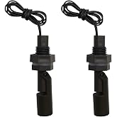 mxuteuk 2 Pcs Side Mounted Horizontal Liquid Float Switch Water Level Sensor Black for Aquariums Tank DPL-1-BK