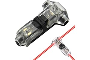 REDGOOSE 10PCS T Tap Wire Connectors,1 Pin 1 Way 24-18AWG Quick Solderless Wire Splice Terminal for Motorcycle, Scooter, Car, Truck, Boats and Lighting