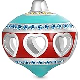 GNOCE Sparkling Christmas Ball Charm Sterling Silver Bead Christmas Charm Fit Bracelet/Necklace for Women Wife/Jewelry Gift