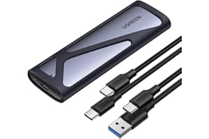 UGREEN M.2 NVMe SATA SSD Enclosure, Tool-Free USB 3.2 Gen2 10Gbps Case for NVMe PCIe M-Key(M+B Key), SATA NGFF (M+B) Key, Sup