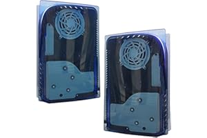 IFEEHE Transparent Shell Hard Shell Replacement Plate Case Cover for PS5 Disc Edition Gaming Console (Transparency Blue)