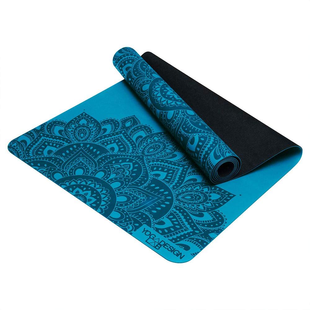 YOGA DESIGN LAB | The Infinity Mat | Luxurious Non-Slip Design Provides Unparalleled Grip to Support and Align You Beautifully | Eco-Friendly | 4 Colors | w/Carrying Strap! (Mandala Aqua, 3mm)