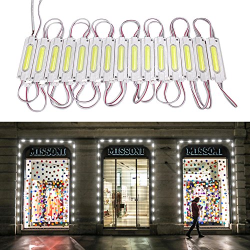 GOESWELL LED Module Light for Signs Waterproof Cool White 12V 50pcs COB Storefront Lights with Mini RF Controller Business Store Window Lighting and Advertising Signs Indoor or Outdoor