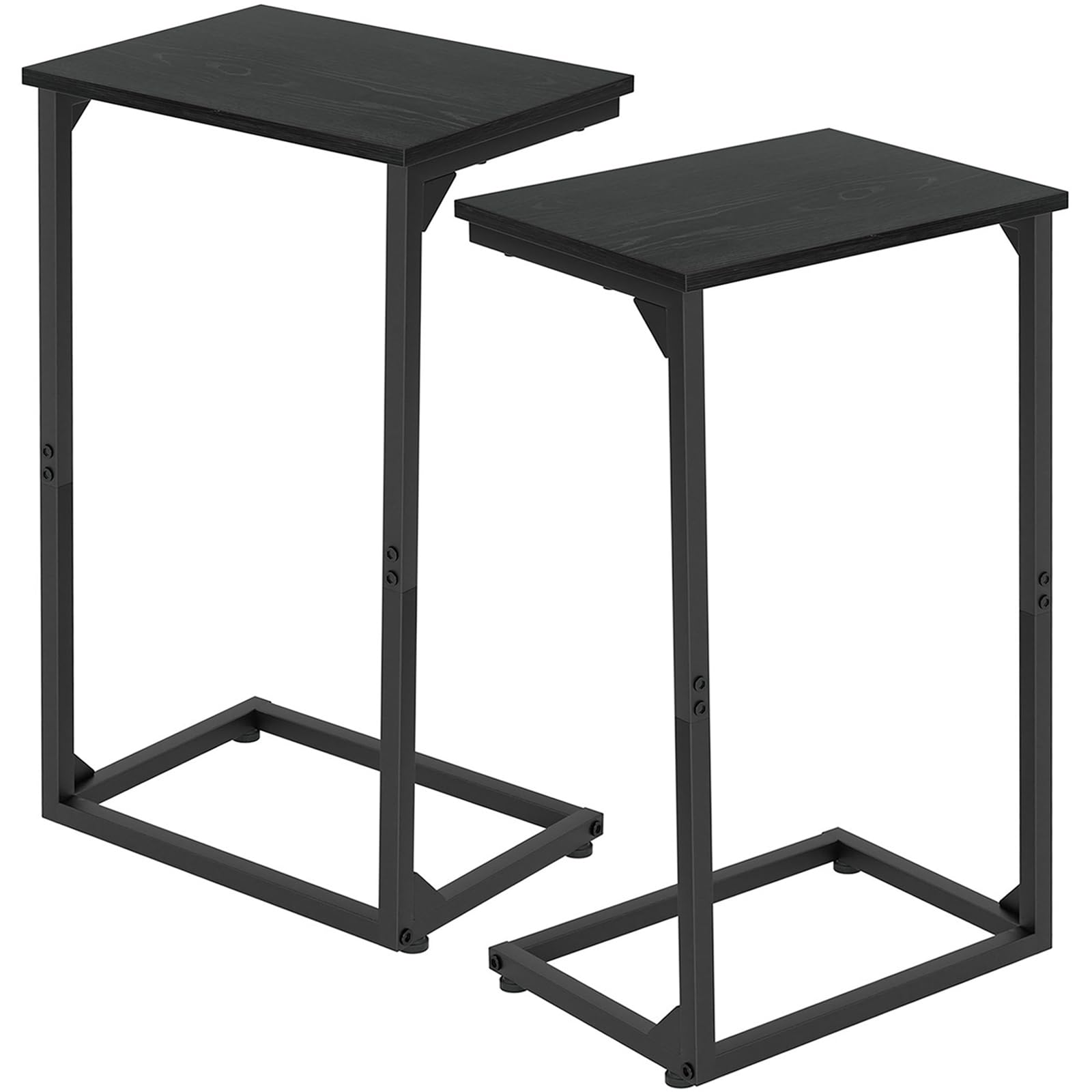 Photo 1 of AMHANCIBLE C Shaped End Table Set of 2, Couch Tables That Slide Under, TV Trays, Side Tables for Living Room, Snack Table for Small Space, Black HET02BBK