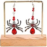 Gothic Spider Dangle Earrings for Women Vintage Punk Spider Earrings Colorful Insects Crystal Drop Earring Goth Animal Metal Earring Halloween Holiday Jewelry