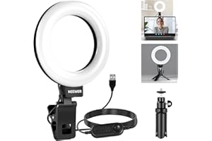 NEEWER Basic 5" Ring Light for Video Conference Lighting, Clip on Light Kit with Desk Tripod Stand for Monitor Laptop Computer Zoom Call Live Streaming Remote Working Learning Video Recording, BR60