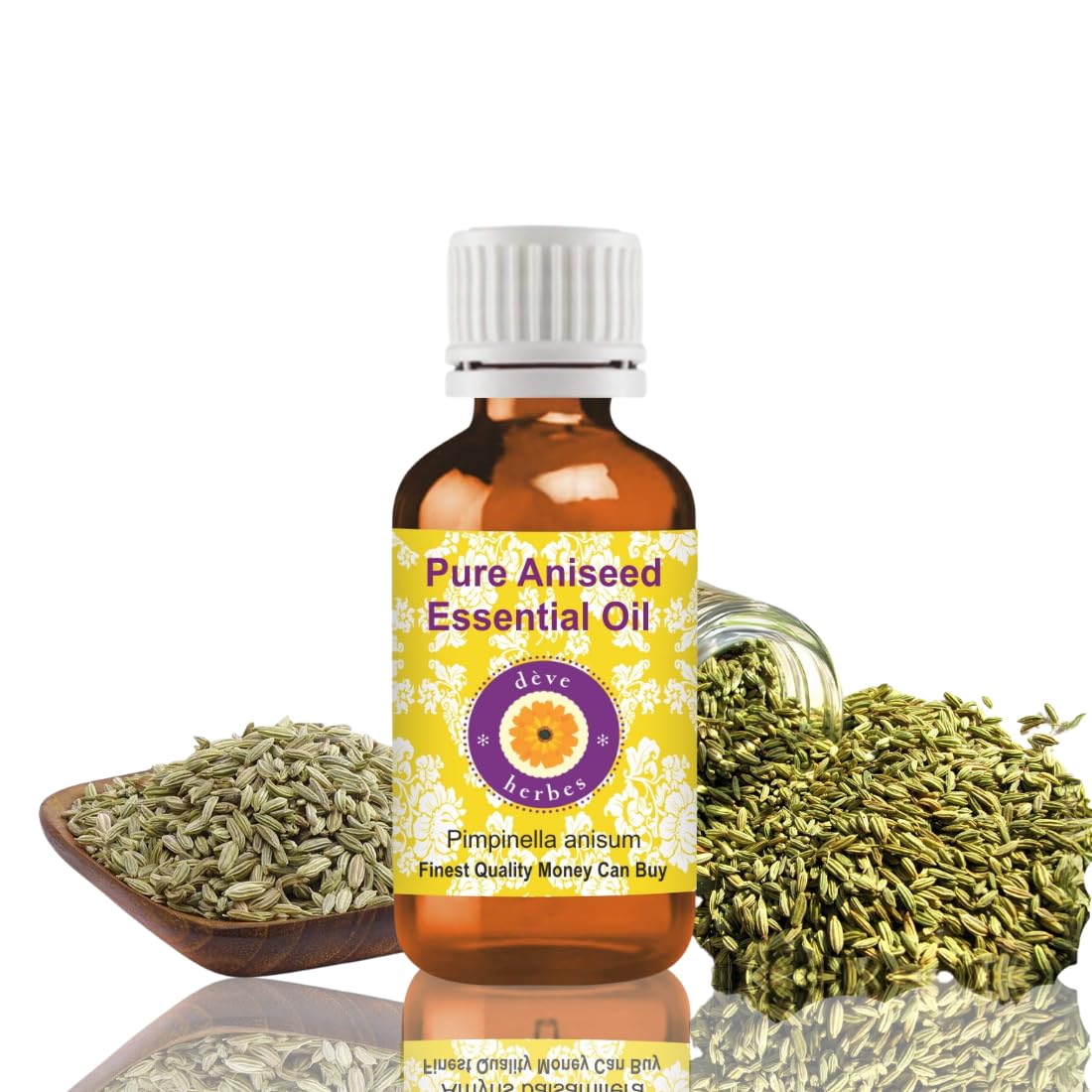 Deve Herbes Pure Aniseed Essential Oil (Pimpinella anisum) Non-Sticky | Non-Greasy | for Aromatherapy, Massage & DIY Use 30ml