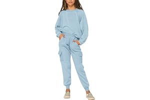 Imily Bela Kids Girls Sweatsuit Lounge sets Crewneck Sweatshirt Casual Drawstring Sweatpants with Pocket