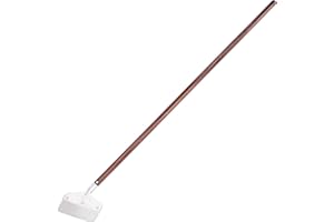 Nisaku NJP2520 Long Sidewalk and Garden Weeder-and-Sweeper, Authentic Tomita (Est. 1960) Japanese Stainless Steel, Blade Width-7.25", Polished 51" Wood Handle, Brown/Silver