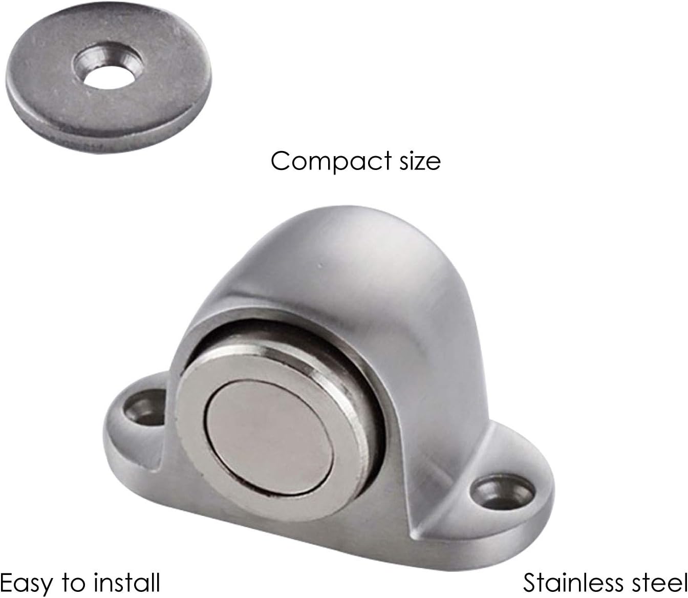 TRIXES Doorstopper - Door Stop - Strong Magnet - Floor Mounted - Modern Chrome Design - Easy Install, Silver, taille unique - Image 4