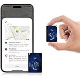 Black Emblem Item Tracker, Works with Apple Find My (iOS Only), Rechargeable Bluetooth Tag, Key Finder with Sound,Air Tracker Card for Keys, Wallet, Luggage, Backpack(D)