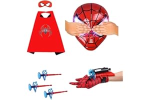 Ronolezety spider toys for boys 4-6，superhero capes for kids and LED Mask - web shooters,Superhero Toy Shooter - Compatible with Superhero Toys