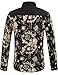 SSLR Men's Prints Long Sleeve Casual Button Down Shirt (Medium, Black)