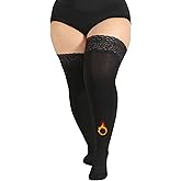 VivaCurve Plus Size Thigh High Socks for Women Fleece Lined Extra Long Over the Knee Stockings Leg Warmers Boot Socks