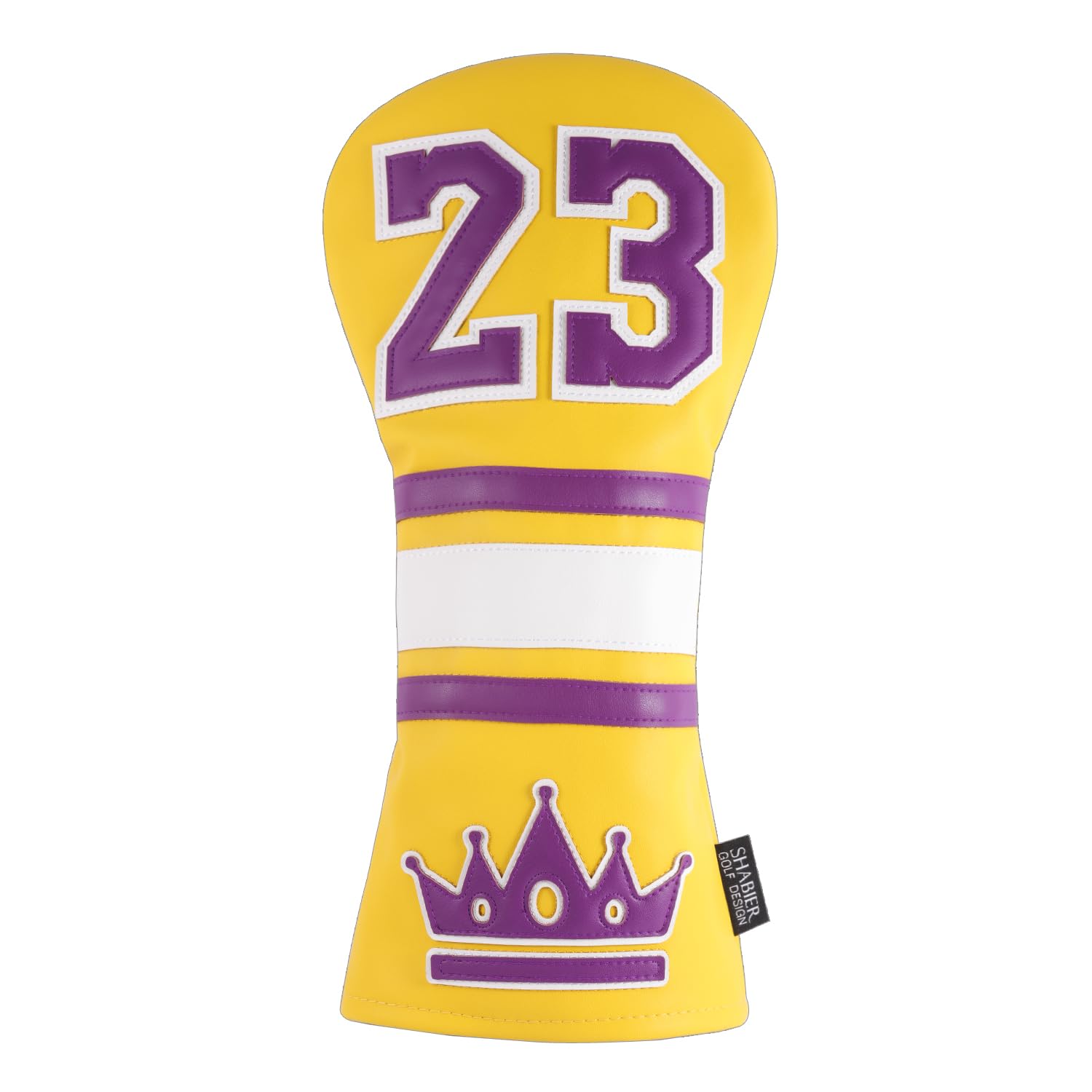 SHABIER Yellow Golf Head Cover with NO.23 Design for Driver Club