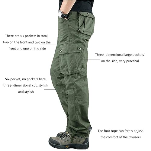 Lilychan Men's Lightweight Cargo Trouser Hiking Pants Army Combat