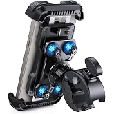 Lamicall Motorcycle Phone Mount Holder with Dual Vibration Dampener | Upgrade Handlebar Clip, Motorcycle Cell Phone Holder, Bike Phone Mount, for iPhone Pro Max, 4.7-6.7" Phones, Black