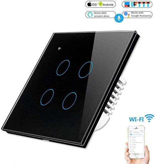 Interruptor Tactil Wifi Smart Wall Temporizado 4 Interruptor De
