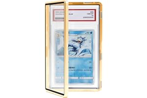 Coolbyl Magnetic Graded Card Slab Protector - Premium Aluminum Graded Card Showcase, Slab Protector with UV-Resistant Tempered Glass, Personalized Slab Bumper for Collectors, Gold