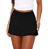 DooMoni Womens Mini Skirt Short Skorts Mid Rise Bodycon Y2k Sexy Pencil Skirts Shorts with Elastic Waist