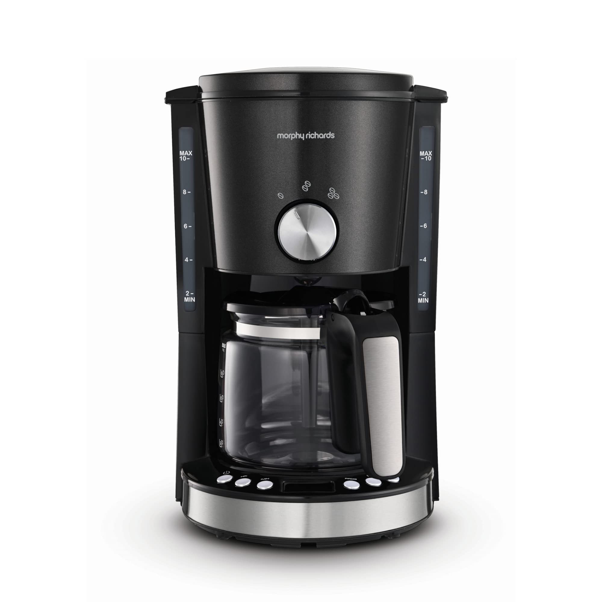 Morphy Richards Evoke Black Filter Coffee Machine - 1.25L - 10 Cups - Pour Over Coffee Maker - 162520
