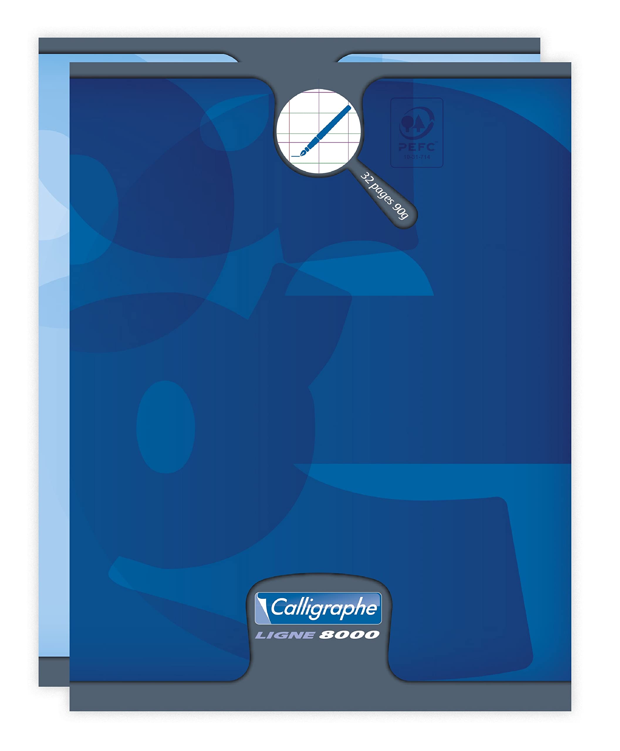 Calligraphe 108705C A Set of 20 Stapled Notebooks (a Clairefontaine Brand) - 17x22cm - 32 Pages Double Line 3 mm Vertical Spacing - 90g Paper - Random Colours