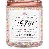 Homsolver 50th Birthday Gifts for Her Women, Gifts for 50 Year Old Woman, 50th Birthday Candles - Limited Edition 1976 Handmade (Vanilla Birthday Cake Scent with Sprinkles)
