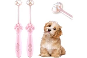 Gluckelk 2-Pack 3-Sided Dog Toothbrush, Puppy Toothbrushes with Unique Bristle Technology, Oral Care for Pets, for Medium and Small Dogs