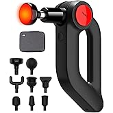 HEYCHY Deep Tissue Massage Gun with Heat, 12mm Amplitude Percussion Massager for Athletes & Muscle Relief, Professional Handheld Masssger Gun for Neck, Back, Shoulder, Leg, Gift for Men, Black