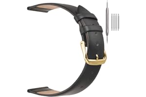 EACHE Classical Thin Leather Watch Bands for Ladies, Genuine Leather Watch Straps for Women & Mens 12mm 14mm 16mm 18mm 20mm More Colors