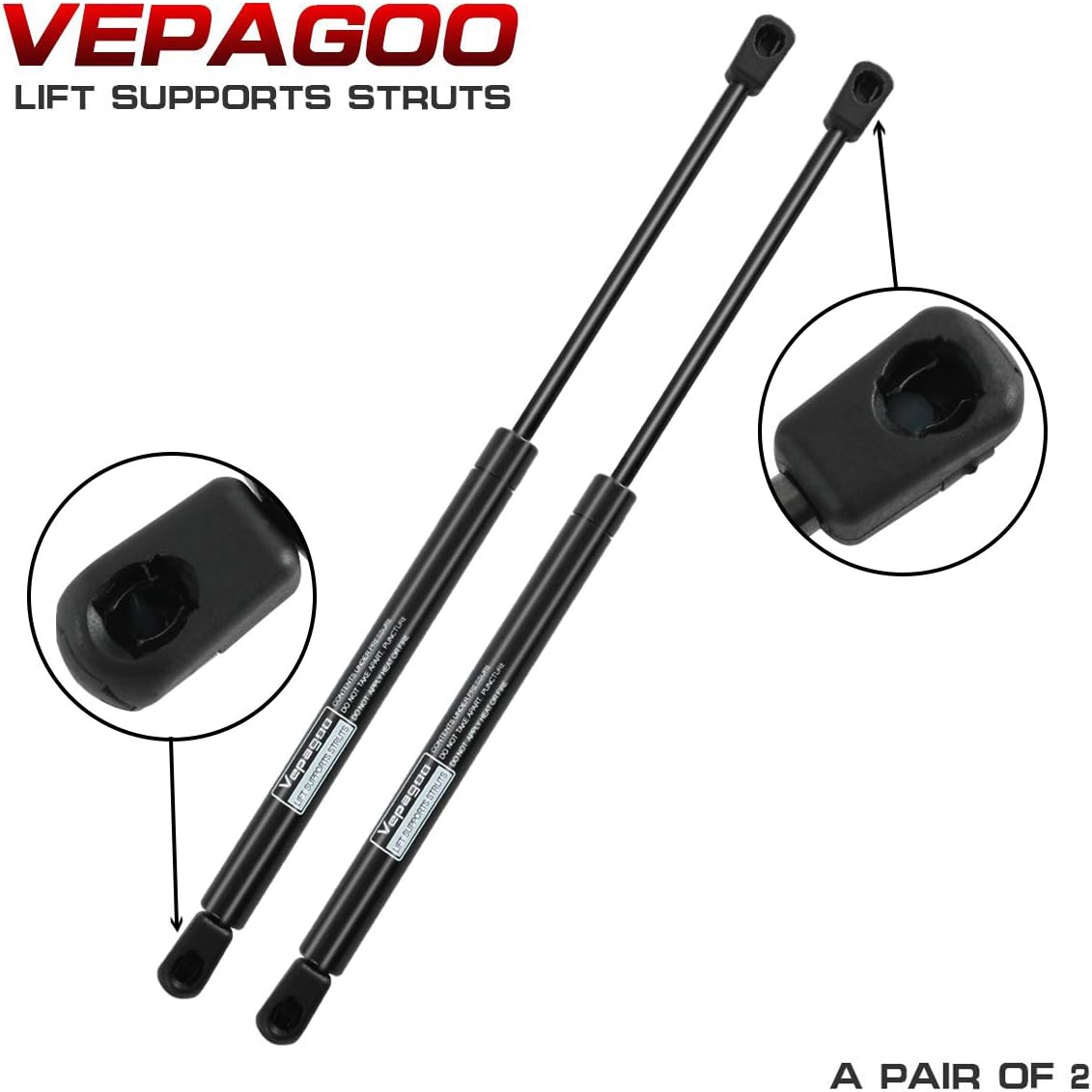 C16-09209 15.71 inch 38Lbs/169N Shocks Struts for Leer ARE ATC Camper Topper Rear Window, Truck Tonneau Cap Bed Cover, Pack of 2PCS.