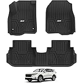 3W Floor Mats Fit for 2026 2025 2024 2023 Honda CR-V(Include Hybrid & CRV FCEV), Custom Fit Floor Liner for 1st 2nd Row Floor Liner TPE All-Weather Car Liners Black