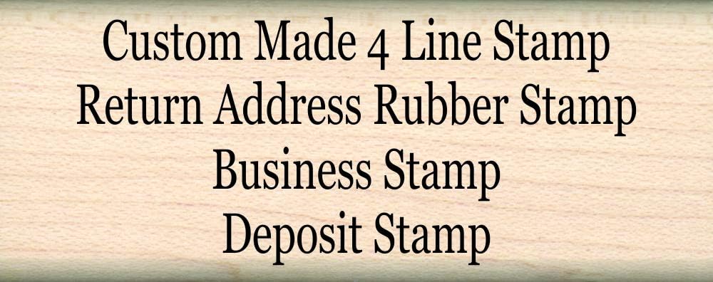 Stamps by Impression Custom Made Personalized Rubber Stamp (4 Line) Choice of Font