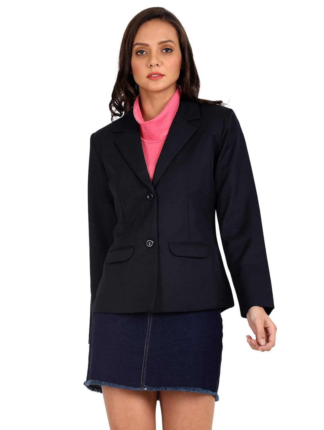 Broadstar Women Cotton Navy Blazer Amazon.in Clothing & Accessories