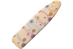 Dajingkj Ironing Board Cover and Pad 54 x 18 Notes and Flower Designs Iron Board Cover with Elastic Edge Scorch and Stain Res